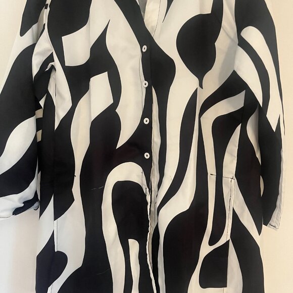 STYLEWE LONG SLEEVE SHIRT COLLARED DRESS COVERUP TUNIC ABSTRACT PRINT S - Picture 3 of 6